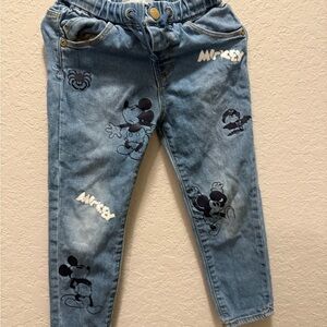 Zara Disney Baby Halloween Mickey Blue Distressed Jeans Size 3/4 years